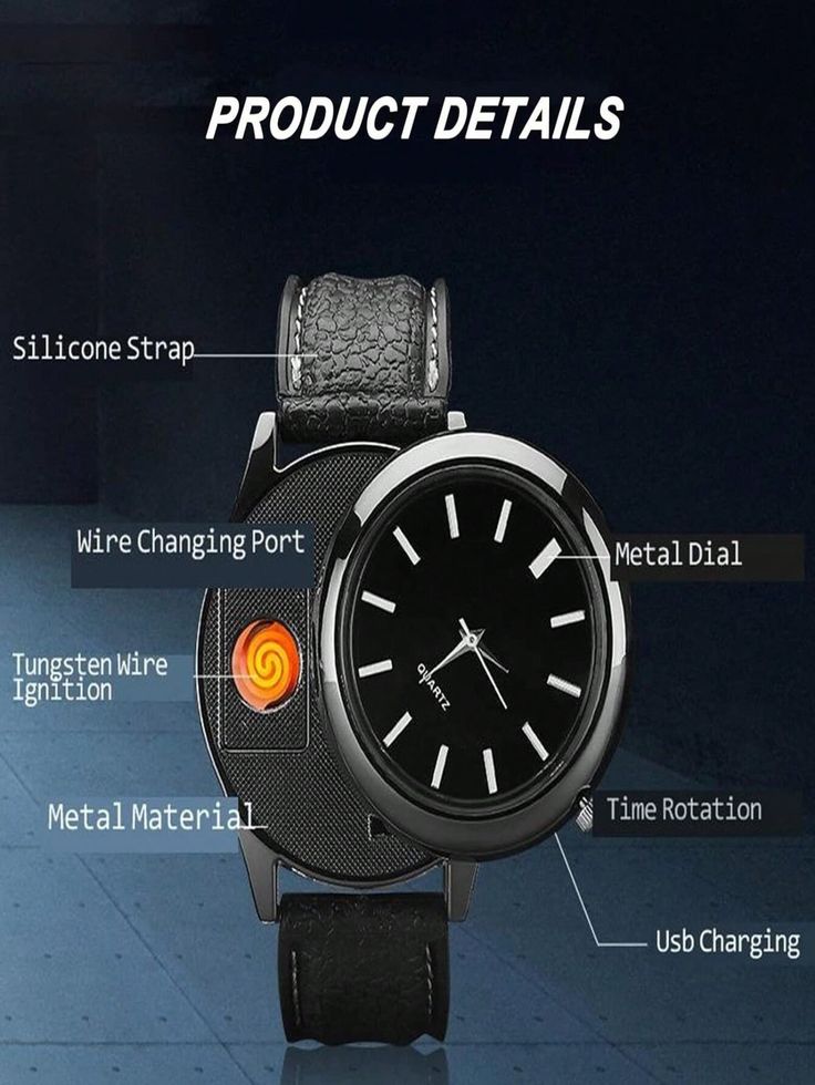 New Military USB Lighter Watch Men's - ekhonibuy